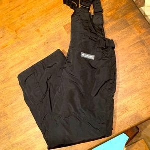 Columbia bibs!  for snow skiing/hunting , no holes ,adjustable shoulder straps